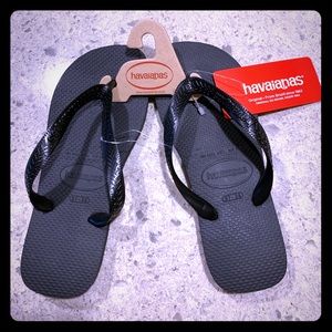 NWT Havianas Black Sandals Sz 37/38, Women’s 7/8